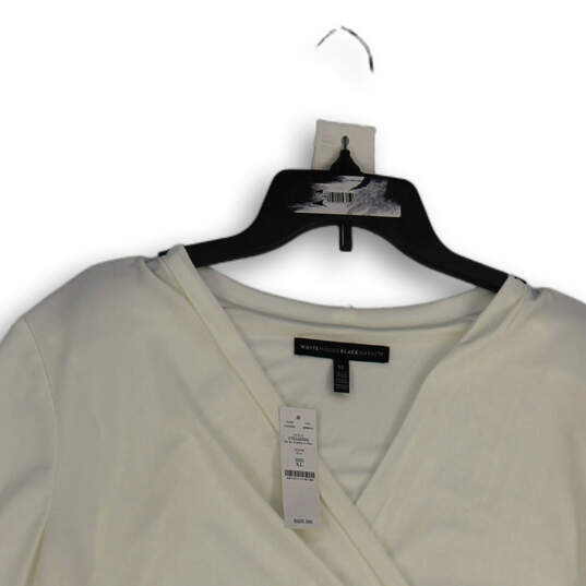 NWT Womens White Surplice Neck Long Sleeve Pullover Blouse Top Size XL image number 3
