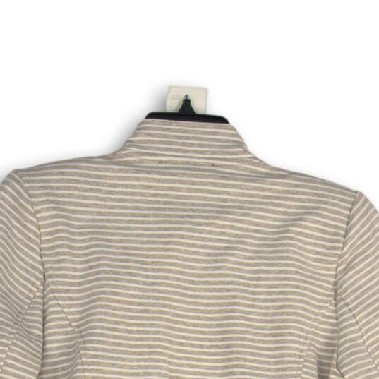 NWT Womens Gray White Striped Long Sleeve Open Front Jacket Size M image number 4