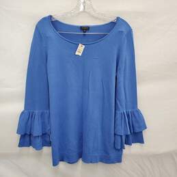 NWT Talbots WM's Blue Bell Sleeve Viscose Blend Scoop Neck Blouse Size M