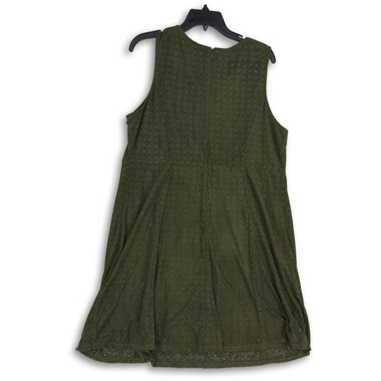 NWT Maurices Womens Green Sleeveless Round Neck Back Zip A-Line Dress Size XXL image number 2