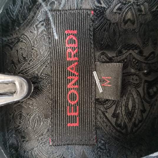 Leonardi Men Black Button Up Shirt M NWT image number 4