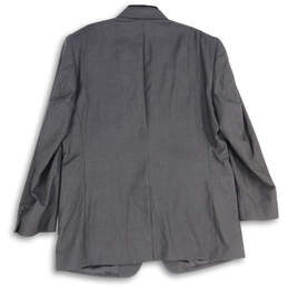 Mens Black Notch Lapel Flap Pocket Long Sleeve Two Button Blazer Size 48L alternative image