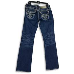 Womens Blue Denim Stretch Medium Wash Pockets Straight Leg Jeans Size 32 alternative image