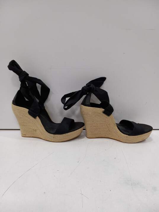 UGG Jules Black Strappy Wedge Sandals Women's Size 10 image number 2