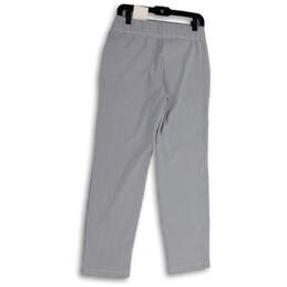 NWT Womens Blue White Pinstriped Slash Pockets Ankle Pants Size Medium alternative image