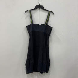 Womens Blue Black Sleeveless Wide Strap Back-Zip Mini Dress Size 2 alternative image