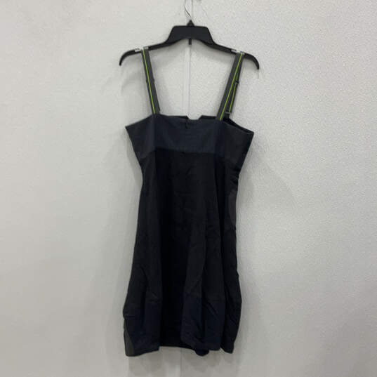 Womens Blue Black Sleeveless Wide Strap Back-Zip Mini Dress Size 2 image number 2