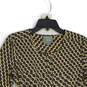 Womens Black Beige Printed Long Sleeve Tunic Blouse Top Size XS image number 3