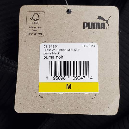Puma Women Black Ribbed Midi Skirt M NWT image number 5