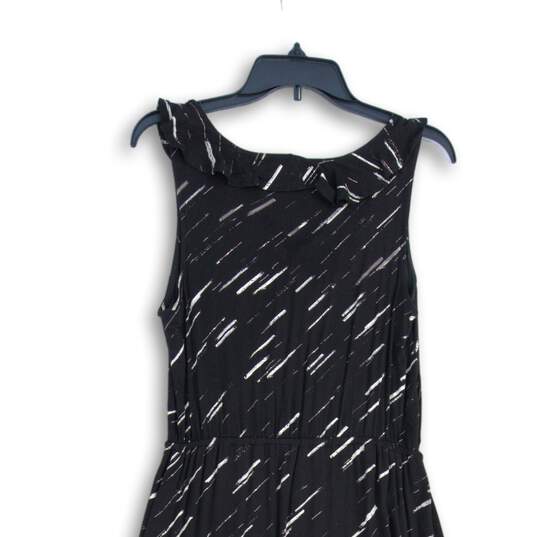 APT. 9 Womens Black White Abstract Surplice Neck Sleeveless Long Maxi Dress Sz M image number 4