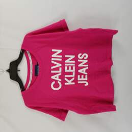 Calvin Klein Graphic Crop Shirt Hot Pink L