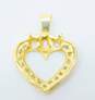 10k Yellow Gold Mom Heart Diamond Accent Pendant 1.9g image number 3