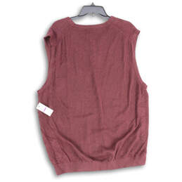 NWT Mens Purple V-Neck Sleeveless Ribbed Hem Vest Sweater Size XXL alternative image