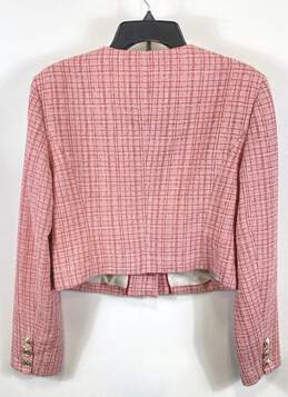 NWT Guess Womens Pink Tweed Pockets Long Sleeve Button Front Jacket Size L alternative image