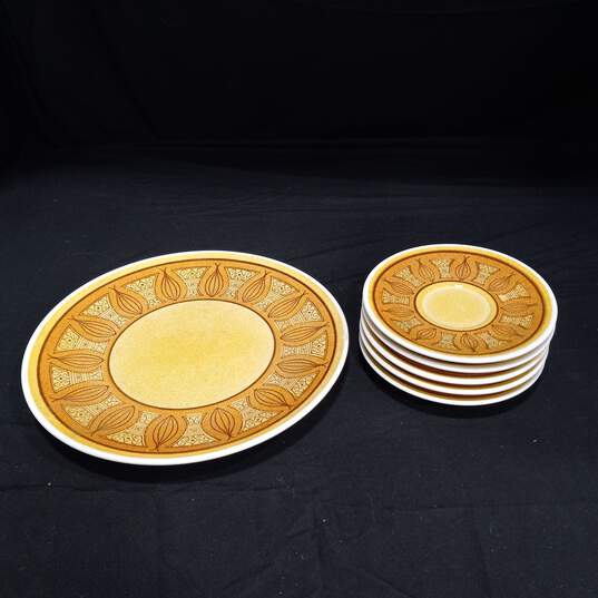 Taylor Ironstone Plate and 5 Saucers image number 1