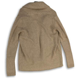 Womens Brown Long Sleeve Collared Tight-Knit Cardigan Sweater Size Medium alternative image