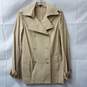 Theory Women's Tan Cotton Blend Lightweight Peacoat Size M image number 1