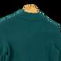 Womens Green Long Sleeve Knitted Double Breasted Coat Size MP image number 2