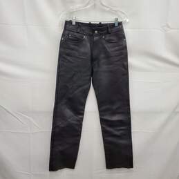 Harley Davidson WM's Black Leather Classic Motorcycle Pants Size 28 x 28
