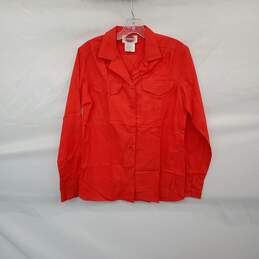 The Brass Plum At Nordstrom Vintage Red Orange Cotton Shirt WM Size L