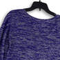 Womens Blue Heather Scoop Neck Hi-Low Hem Pullover Blouse Top Size M image number 4