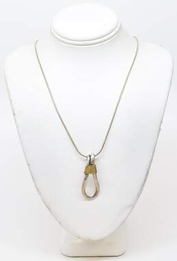 Taxco & Mexican Modernist 925 & Brass Pendant Necklace & Bracelet 32.9g alternative image