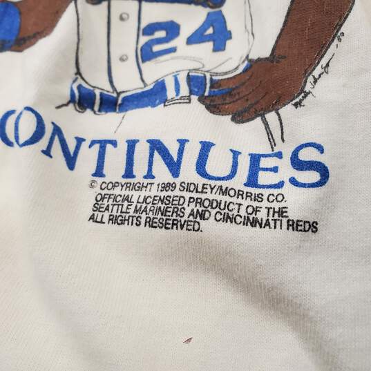 Vintage 1989 Ken Griffey Jr. & Sr. The Legend Continues Cotton Shirt Men's Size M image number 3