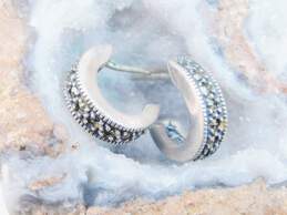 Judith Jack & Romantic 925 Marcasite Open Heart & Dangle Charms Pendant Necklaces & Semi Hoop Post Earrings 16.7g alternative image