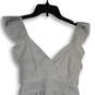 NWT Womens White Pleated Surplice Neck Sleeveless Fit & Flare Dress Size L image number 3