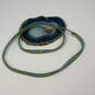 Designer Stella & Dot Gold-Tone Button Loop Classic Green Beaded Bracelet image number 1