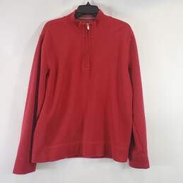 Façonnable Men Red 1/4 Zip Sweater M