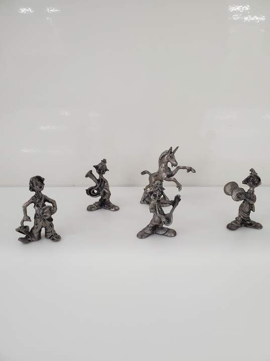 VTG Miniature Pewter RARE MUSICAL Circus Clowns Figures Figurines image number 1