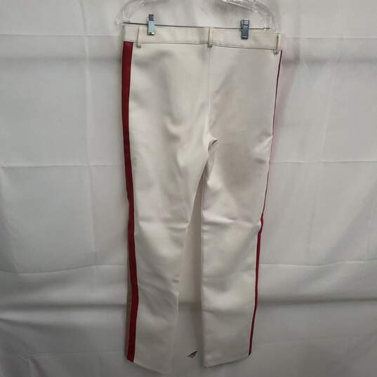 White Faux Leather Striped Marching Band Pants Men's Size 36x32 image number 2
