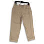 NWT Womens Tan Flat Front Slash Pocket Signature Fit Capri Pants Size 6 image number 2