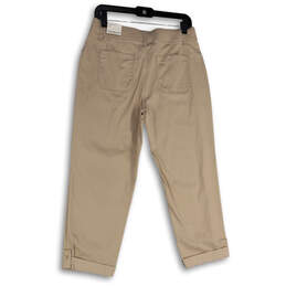 NWT Womens Tan Flat Front Slash Pocket Signature Fit Capri Pants Size 6 alternative image