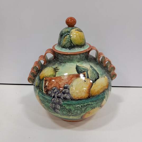 Mayolica Santa Rosa Guanajuato Ceramic Jar w/Lid image number 2