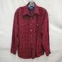 VTG Pendleton MN's Pearl Snap Button Cotton Blend Red Western Long Sleeve Shirt Size L image number 1