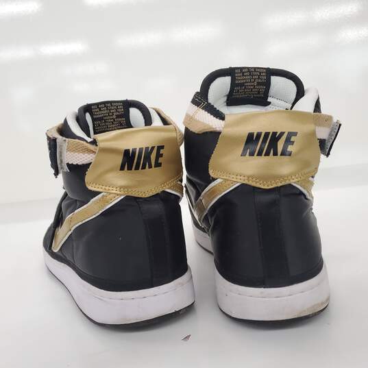 Nike Men's Vandal High Supreme Black/Metallic Gold Sneakers Size 12 image number 4