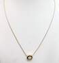 14K Yellow Gold 0.84 CT Round Diamond Pendant Necklace 6.7g image number 1