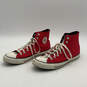 Mens Chuck Taylor All Star Hi A06008F Red White Sneaker Shoes Size 9.5 image number 2
