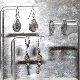 Assortment of 3 Pairs of Sterling Silver Earrings - 9.2g