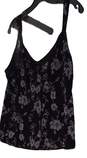 Womens Black Floral Sleeveless Scoop Neck Pullover Tank Top Size XL image number 2