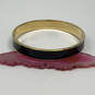Designer Kate Spade Gold-Tone Black Enamel Round Shape Bangle Bracelet image number 1