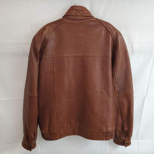 Pelle Sport Full Zip Brown Leather Jacket Size L image number 2