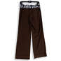 NWT Womens Brown Tie Waist Flat Front Wide Leg Ankle Pants Size 2 Petite image number 2