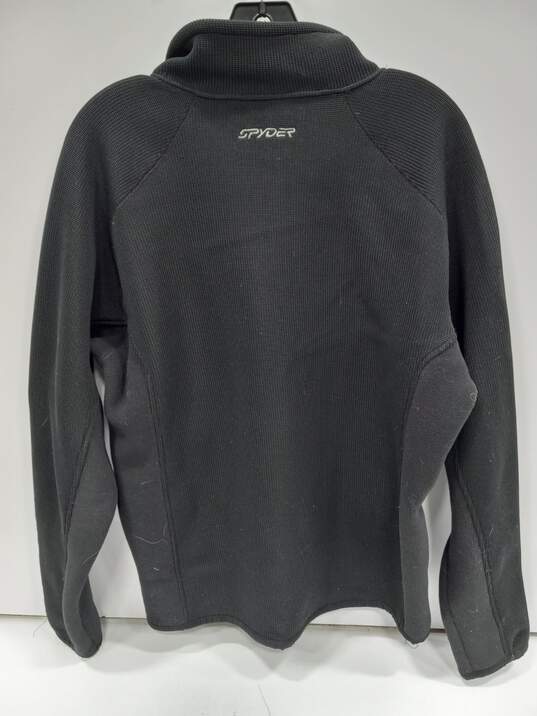 Spyder Men's Black Knit LS Full Zip Mock Neck Jacket Size M image number 4