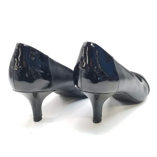 Anne Klein Finn IFlex Black Leather Pointed Toe Kitten Pump Heels Shoes Size 7.5 M image number 4