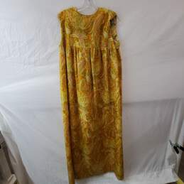 Vintage 60s Paisley Print Yellow Dress Fuzzy