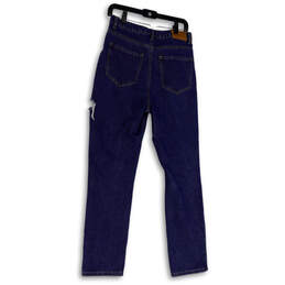 NWT Womens Blue Medium Wash Distressed Denim Straight Leg Jeans Size 4 alternative image