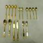 STANLEY ROBERTS Gold Plated Stainless Flatware 16 Pieces GOLDEN ROGET IOB image number 1